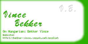 vince bekker business card